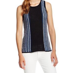COPY - Sanctuary Blue Black Crochet Knit Sweater Tank Top
